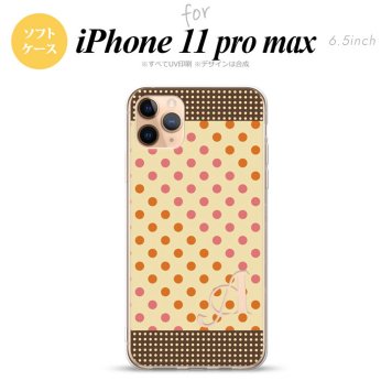 iPhone11ProMax iPhone11pro max スマホケース ソフトケース ドット 水玉 C ベージュ オレンジ +アルファベット メンズ レディース nk-i11pm-tp1648i