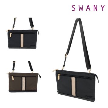 【クリックポスト/時間指定不可】【SWANY】a398 ハンドルポーチ S キャリーオン 斜め掛け かばん シンプル おしゃれ レディース プレゼント ギフト ブラック