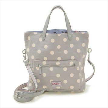 キャスキッドソン Cath Kidston ショルダーバッグ トートバッグ 787918 Reversible Cross Body リバーシブル クロスボディー Grey Blue Grove Bunch ドット+花柄マルチ