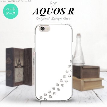 【SH03J】【スマホケース/スマホカバー】【アクオス R】SH03J スマホケース AQUOS R SH-03J カバー アクオス R 猫(足跡) 白×クリア nk-sh03j-423【メール便送料無料】