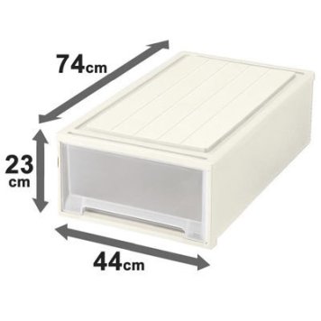 天馬 押入れ収納 ビュートケース ワイド 幅44×奥行74×高さ23cm カプチーノ ( 引き出し 衣装ケース プラスチック ) 【沖縄・離島配送不可】 4904746640086