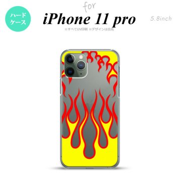 iPhone11Pro iPhone11 Pro スマホケース ハードケース ファイヤー 炎 クリア 黄 メンズ レディース nk-i11p-1311