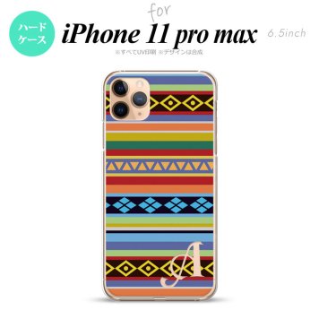 iPhone11ProMax iPhone11pro max スマホケース ハードケース エスニック ボーダー カラフル +アルファベット メンズ レディース nk-i11pm-1565i
