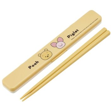 YULULUN/プーさん 抗菌 音のならない箸・箸箱セット 箸18cm スケーター ※送料無料(ポスト投函)