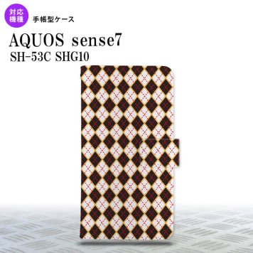 sense7 sense7 手帳型スマホケース カバー アーガイル 黒 赤 2022年 11月発売 nk-004s-sens7-dr1401
