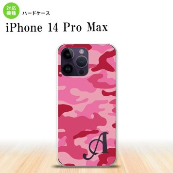 iPhone14 ProMax iPhone14 Pro Max スマホケース 背面ケース ハードケース ウッドランド 迷彩 C ピンク +アルファベット 2022年 9月発売 nk-i14pm-1149i