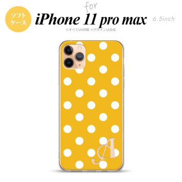 iPhone11ProMax iPhone11pro max スマホケース ソフトケース ドット 水玉 B 黄 +アルファベット メンズ レディース nk-i11pm-tp833i
