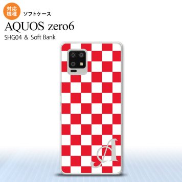 SHG04 SHG04 ZERO6 AQUOS zero6 スマホケース ソフトケース スクエア 赤 白 +アルファベット メンズ レディース nk-zero6-tp133i