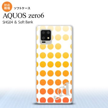 SHG04 SHG04 ZERO6 AQUOS zero6 スマホケース ソフトケース 水玉 オレンジ +アルファベット メンズ レディース nk-zero6-tp1372i