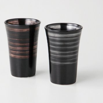 カスリ金彩・銀彩フリーカップペア 磁器 美濃焼 やきものの里から、暮らしを贈ります。　ギフト 食器 セット テーブルウェア