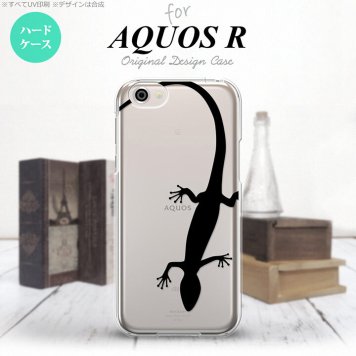 【SH03J】【スマホケース/スマホカバー】【アクオス R】SH03J スマホケース AQUOS R SH-03J カバー アクオス R トカゲ クリア×黒 nk-sh03j-508【メール便送料無料】