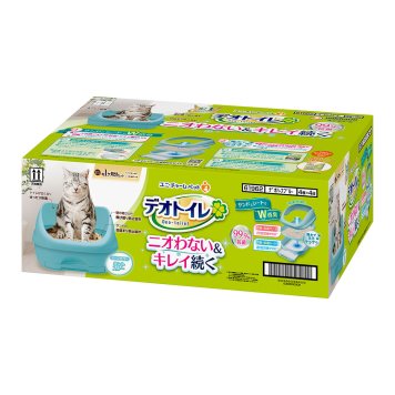ユニ チャーム デオトイレハーフカバー本体セットミントブルー ミントブルー 猫用品 ねこグッズ ペットグッズ ペット用品