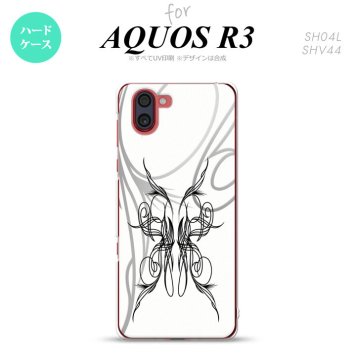 SH-04L SHV44 R3 AQUOS R3 スマホケース カバー ピンスト 白 黒 nk-r3-1248