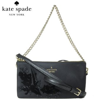 ケイト・スペード アウトレット kate spade ショルダーバッグ WKRU5579-001 tillie / dawn place embellished ナイロン×ビジュー×ベルベット 2WAY ショルダー　black(001):ブラック