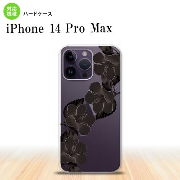 iPhone14 ProMax iPhone14 Pro Max スマホケース 背面ケース ハードケース ハイビスカス A 黒 2022年 9月発売 nk-i14pm-081
