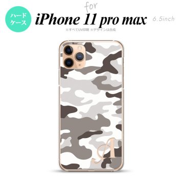 iPhone11ProMax iPhone11pro max スマホケース ハードケース ウッドランド 迷彩 B グレー +アルファベット メンズ レディース nk-i11pm-1146i