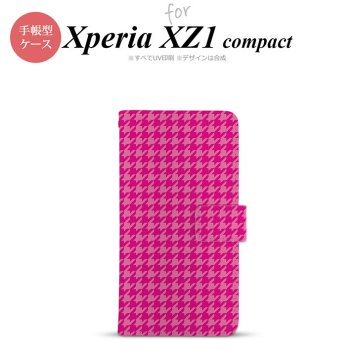 【手帳型 スマホ カバー ケース】【SO02K】【エクスペリア XZ1】手帳型 ケース SO-02K スマホ カバー Xperia XZ1 Compact エクスペリア 千鳥柄 ピンク nk-004s-so02k-dr901【メール便送料無料】