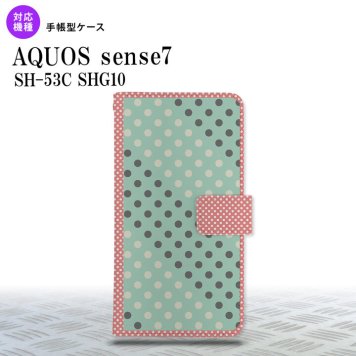 sense7 sense7 手帳型スマホケース カバー ドット 水玉 ミント ピンク 2022年 11月発売 nk-004s-sens7-dr1651