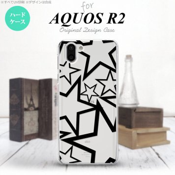 AQUOS R2 アクオス アール2 SH-03K SHV42 専用 スマホケース カバー ハードケース 星 クリア×黒 nk-r2-1115[スマホ,スマホケース,スマホカバー,ケース,カバー,ジャケット]