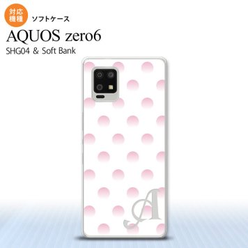 SHG04 SHG04 ZERO6 AQUOS zero6 スマホケース ソフトケース ドット 水玉 B 白 ピンク +アルファベット メンズ レディース nk-zero6-tp105i