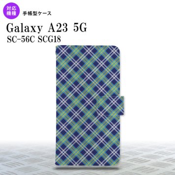 Galaxy A23 GalaxyA23 手帳型スマホケース カバー バイアスチェック 青 2022年 10月発売 nk-004s-a23-dr437