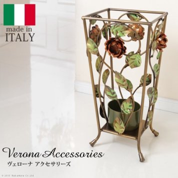 イタリア 家具 ヨーロピアン ヴェローナクラシック アイアン傘立て-正方形  傘 玄関 ヨーロッパ家具 クラシック 輸入家具 アンティーク風 イタリア製 おしゃれ 高級感 エレガント リモート テレワーク 在宅