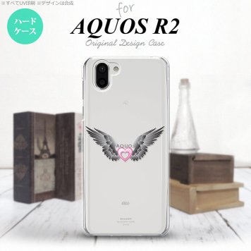 AQUOS R2 アクオス アール2 SH-03K SHV42 専用 スマホケース カバー ハードケース 翼(ハート) 黒×クリア nk-r2-465[スマホ,スマホケース,スマホカバー,ケース,カバー,ジャケット]