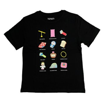 ドラえもん Tシャツ(LL) ひみつ道具 ブラック アパレル