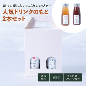【手土産セット いちごみるくのもと＋ジンジャーハーブエール】みつヴィレッジ ギフト BOX 砂糖不使用 オールフルーツ 減農薬 ジンジャー ハーブ エール 無添加 加工品 ひょうご 推奨ブランド