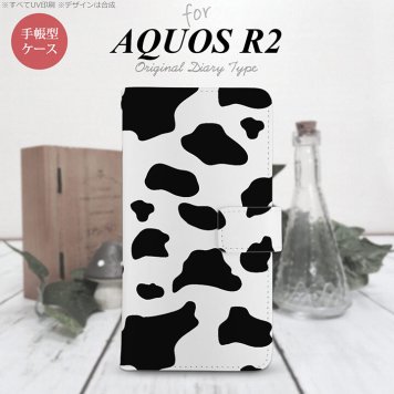 SH-03K/SHV42/706SH AQUOS R2 手帳型スマホケース カバー ダルメシアン 牛 クリア  nk-004s-r2-dr479