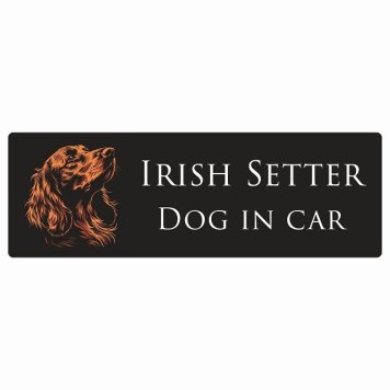 ドッグ カーステッカー イラスト付 Dog in Car アイリッシュセター Aタイプ セーフティサイン 犬種別 長方形 20x6.7cm シール リア あおり運転対策 Dog Sticker 屋外 屋内 防水 かわいい おしゃれ 安全対策 カーサイン