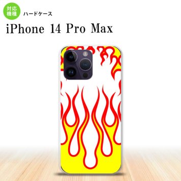 iPhone14 ProMax iPhone14 Pro Max スマホケース 背面ケース ハードケース ファイヤー 炎 白 黄 2022年 9月発売 nk-i14pm-1306