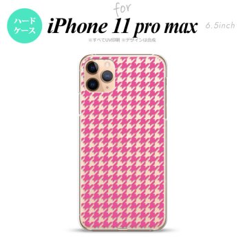 iPhone11ProMax iPhone11pro max スマホケース ハードケース 千鳥 格子 小 ピンク クリア メンズ レディース nk-i11pm-903