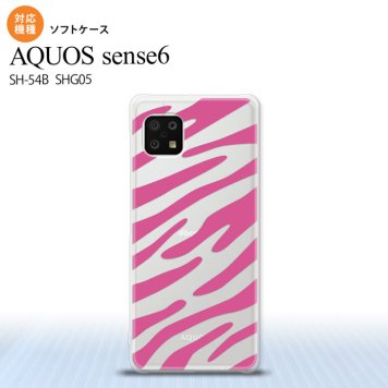 SH-54B SHG05 AQUOS sense6 スマホケース ソフトケース ゼブラ ピンク メンズ レディース nk-sens6-tp022