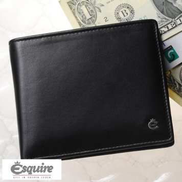 Esquire 二つ折り財布 小銭入れあり Harry Scheintasche ブラック