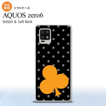 SHG04 SHG04 ZERO6 AQUOS zero6 スマホケース ソフトケース トランプ 水玉 クラブ 黒 オレンジ メンズ レディース nk-zero6-tp547
