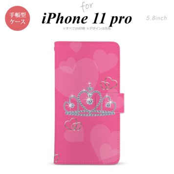 iPhone11Pro iPhone11 Pro 手帳型スマホケース カバー クラウン ピンク  nk-004s-i11p-dr601