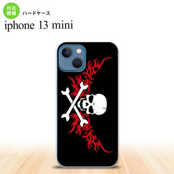 iPhone13mini iPhone13 mini ケース ハードケース ドクロ 白 横 赤  nk-i13m-880