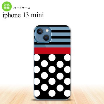 iPhone13mini iPhone13 mini ケース ハードケース ドット ボーダー 黒  nk-i13m-354