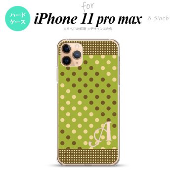 iPhone11ProMax iPhone11pro max スマホケース ハードケース ドット 水玉 C 緑 茶 +アルファベット メンズ レディース nk-i11pm-1656i