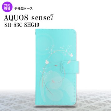 sense7 sense7 手帳型スマホケース カバー バタフライ 蝶 青 2022年 11月発売 nk-004s-sens7-dr203
