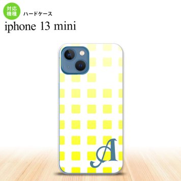 iPhone13mini iPhone13 mini ケース ハードケース スクエア ドット 黄 +アルファベット  nk-i13m-1364i
