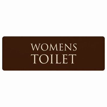 トイレ プレート 木製 WOMENS 文字タイプ ブラウン ナチュラル 長方形 12x4cm ドア サインプレート ピクトサイン トイレマーク表示 案内 注意 施設 御手洗 TOILET おしゃれ シンプル 安全対策