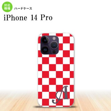 iPhone14 Pro iPhone14 Pro スマホケース 背面ケース ハードケース スクエア 赤 白 +アルファベット 2022年 9月発売 nk-i14p-133i