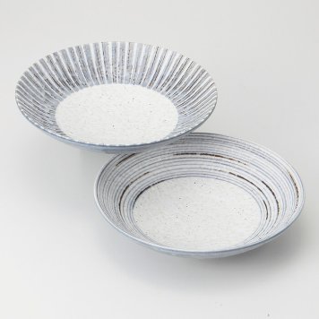 ねずみ志野 盛皿ペア 磁器 美濃焼 やきものの里から、暮らしを贈ります。　ギフト 食器 セット テーブルウェア