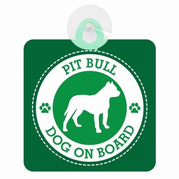 セーフティサイン DOG ON BOARD PIT BULL ピットブル グリーン 安全運転 車内用 吸盤タイプ 煽り運転対策 収れん火災防止タイプ 安全対策 カーサイン 吸盤 肉球マーク