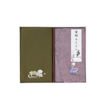 【送料無料・包装無料・のし無料】刺繍入り金封包み&金封ふくさ 紫蓮 H037(B5) ギフト 敬老の日 入学祝い 卒業祝い 就職祝い 結婚祝い 誕生日 出産祝い 引越祝い 香典返し 新盆 初盆 御礼 お中元 内祝い 快気祝い ご挨拶 志 法事