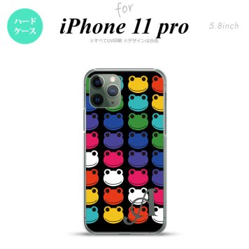 iPhone11Pro iPhone11 Pro スマホケース ハードケース カエル かえる B 黒 +アルファベット メンズ レディース nk-i11p-165i