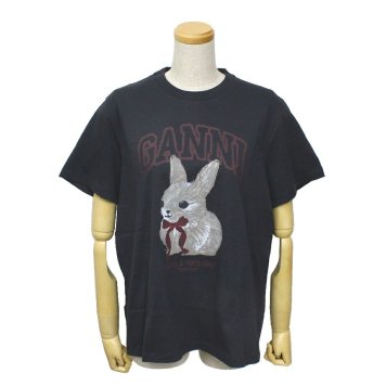 ガニー GANNI トップス Tシャツ カットソー ロゴ ウィメンズ 半袖 トップス A1050061-252 レディース ブラック 海外正規品