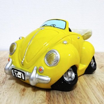 貯金箱 オールディーズ YELLOW CAR おしゃれ オープンカー ヴィンテージ 車 黄色 オブジェ コインバンク ビンテージ アンティーク おもちゃ レトロ 可愛い アメリカン 雑貨 置物 かわいい インテリア  店舗